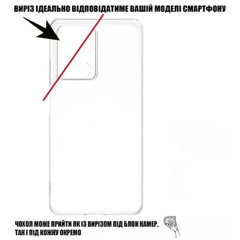 Чохол до мобільного телефона BeCover Silicone Oppo A5x 4G/5G Transparent (713789) - фото 6