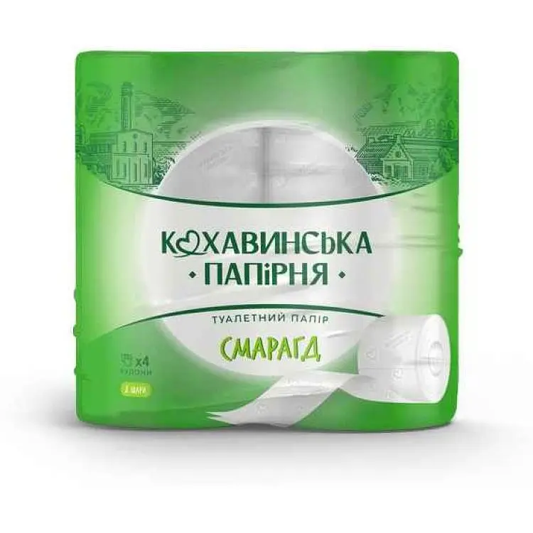 Туалетний папір КОХАВИНКА 4шт 2шар "Смарагд" целюлоз.