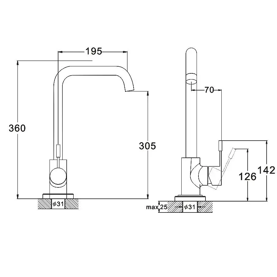 Змішувач для мийки Zegor SAP4-B090 inox Нержавіюча сталь 30412 - фото 4