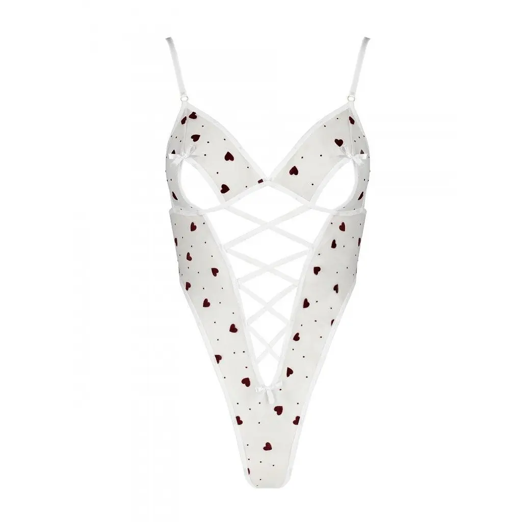 Еротичний боді з малюнком Passion LOVELIA BODY S/M, white - фото 5