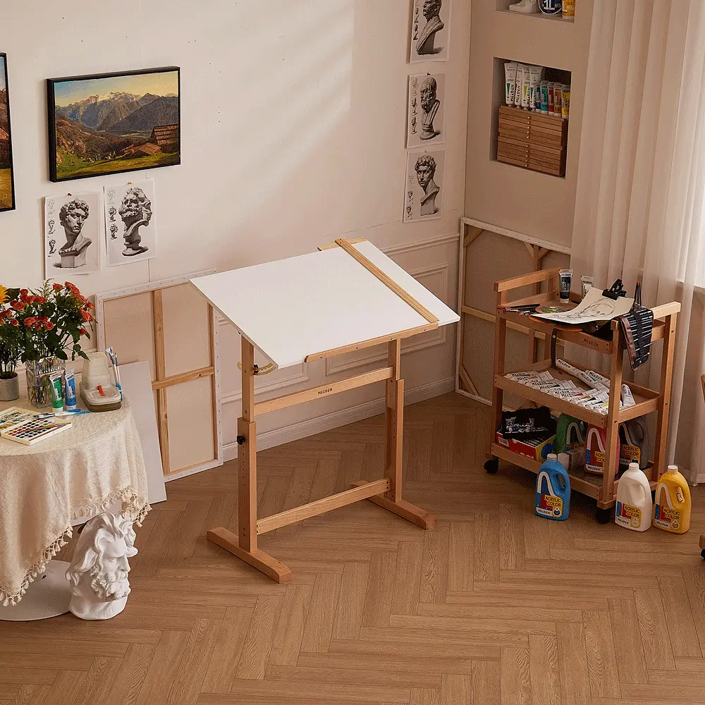 Стіл художній креслярський Meeden 6063, 90x60x84 см, дерев'яний, регульована висота - фото 12