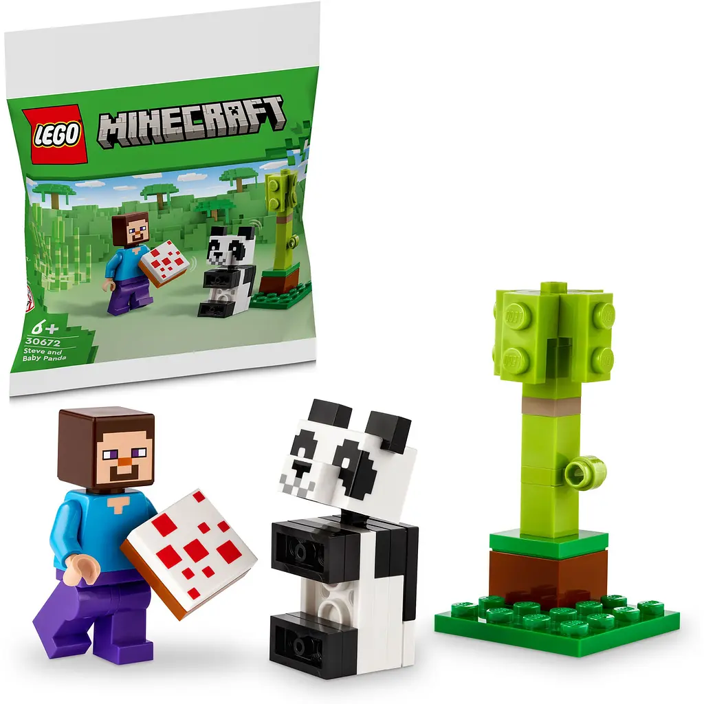 Конструктор LEGO Minecraft Стив и малыш-панда 35 деталей (30672) - фото 4