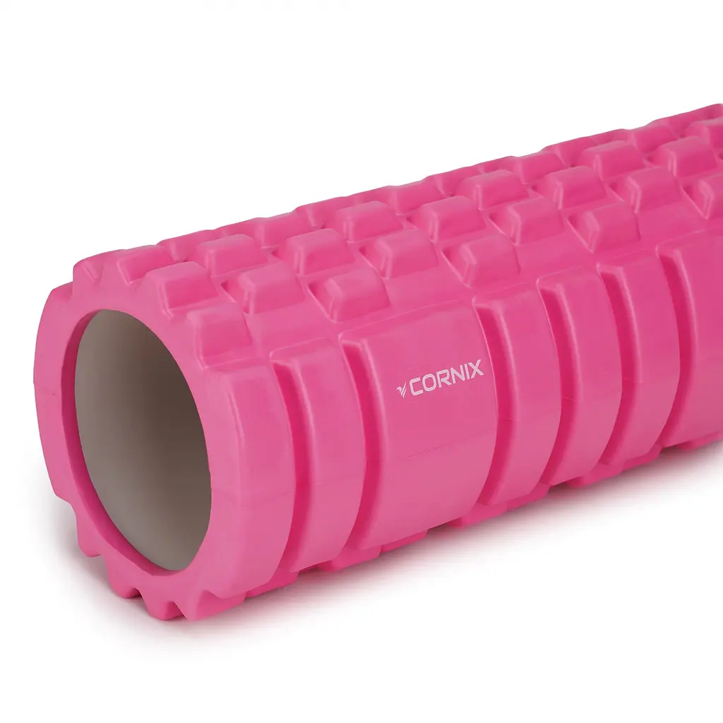 Масажний ролик Cornix EVA 33 x 14 см (валик, ролер) XR-0031 Pink - фото 3