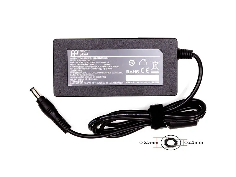 Блок живлення для ноутбука PowerPlant 220V, 12V 36W 3A 5.5х2.1 мм (NA700585)