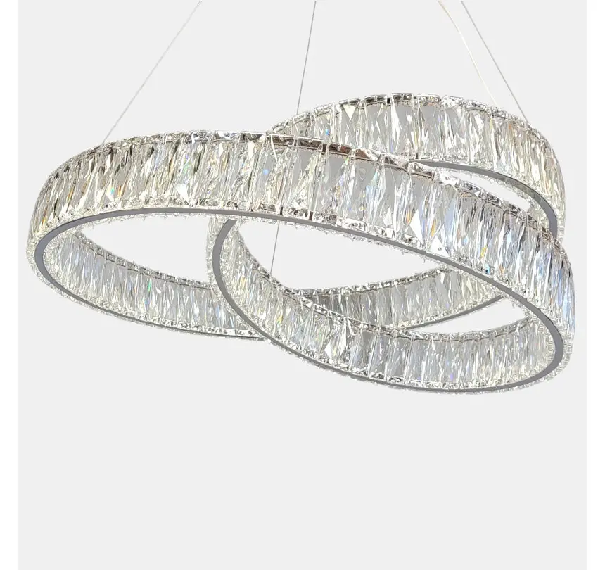 Підвісна кришталева LED-люстра Artlight 555-600CH з переплетеними кільцями, хром, 113 Вт, від 13-20 м² - фото 4