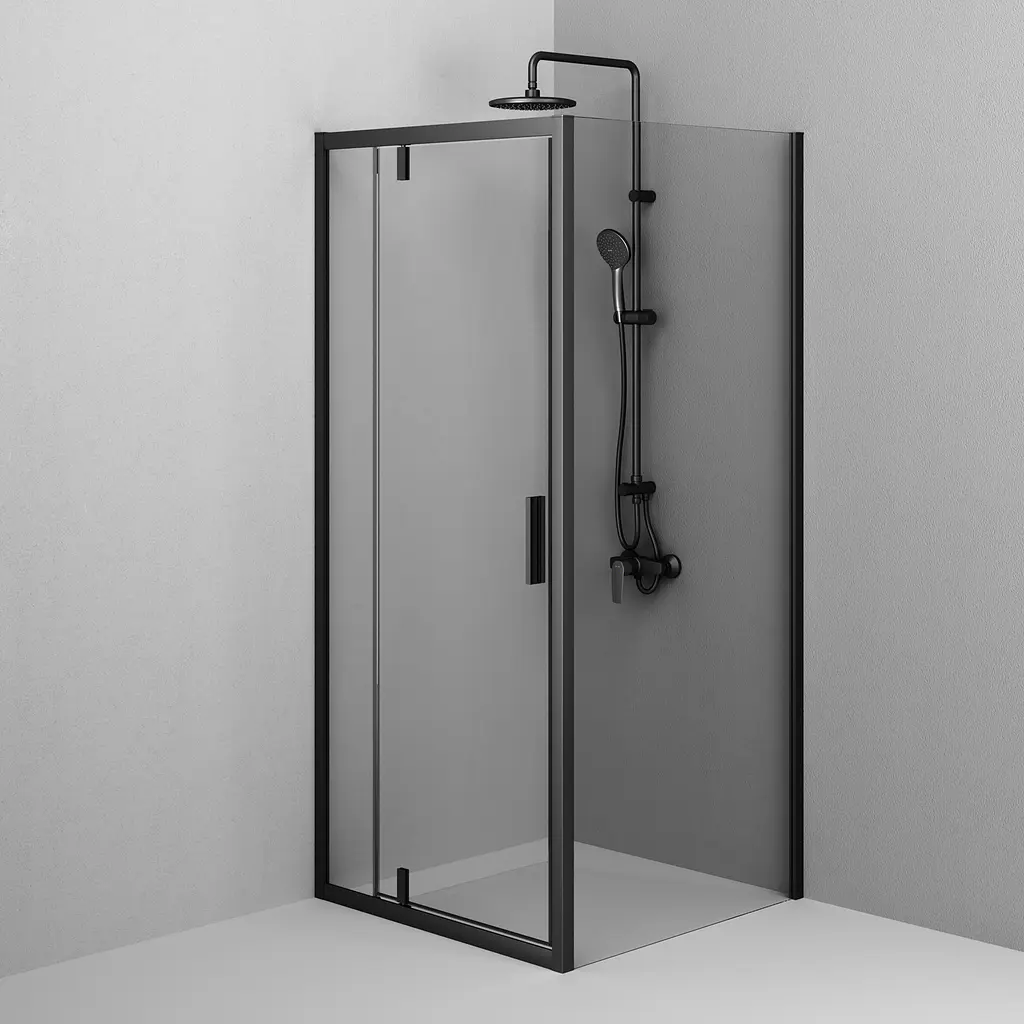 Душове огородження Square Pivot AM.PM Gem 90×90 см, без піддону, чорний профіль W90UG-404-9090-BT - фото 6