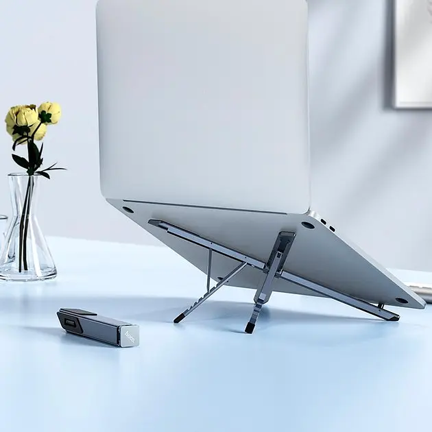 Підставка для ноутбука HOCO HD9 Action metal folding notebook holder сіра - фото 5