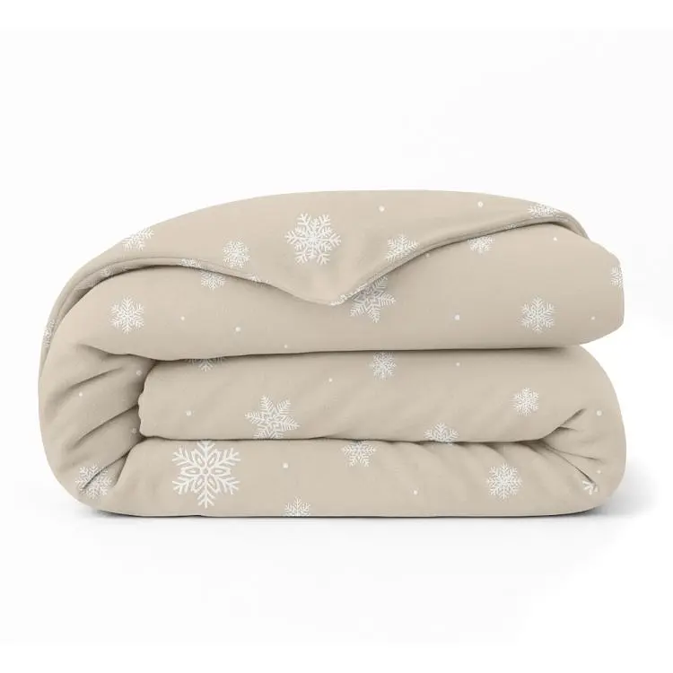 Підковдра полуторна фланель 145х210 SNOWFLAKES LATTE COSAS (4822052474471)