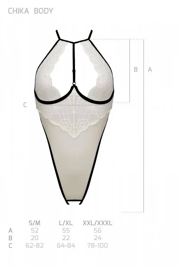 Боді з доступом Passion CHIKA BODY L/XL, cream - фото 5