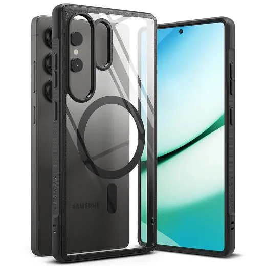 Прозрачный чехол Ringke Fusion Bold Magnetic Magsafe Black для Samsung S25 Ultra - фото 3