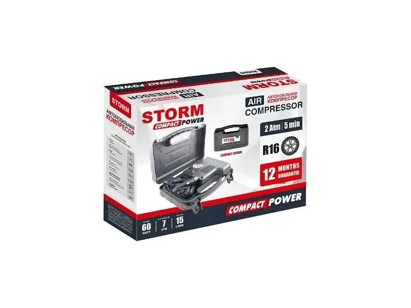 Автомобільний компресор Storm Compact Power електричний 20600 - фото 2