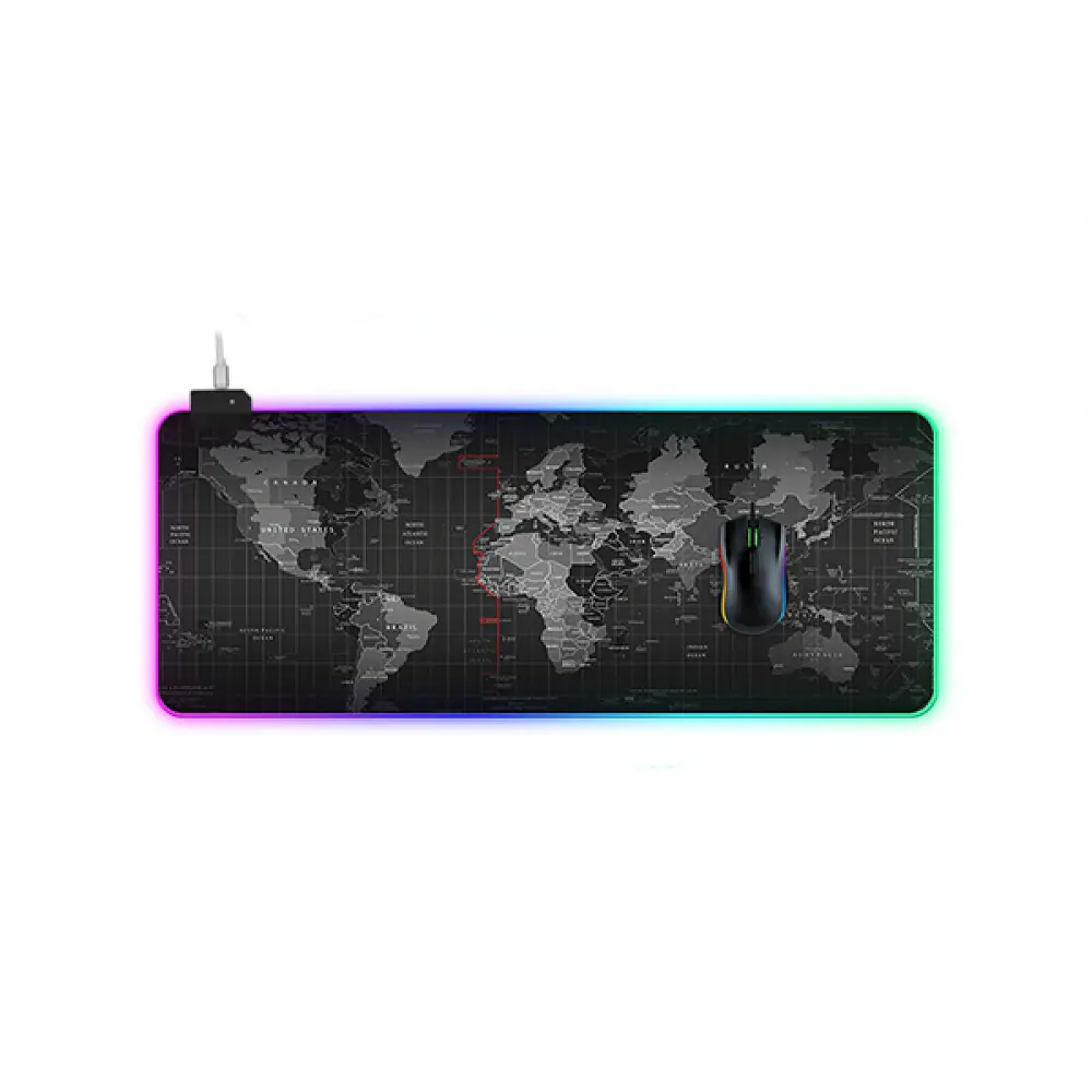 Ігрова поверхня для комп'ютерної миші та клавіатури RGB з підсвічуванням UKC килимок на стіл нековзний 80х30 см G-3008004