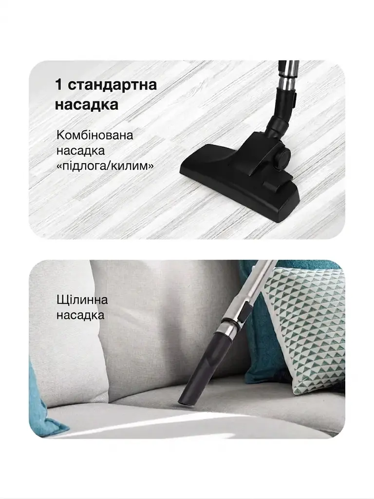 Пилосос вакуумний 4200Вт, пилосос з фільтром НЕРА, пилосос без мішка з контейнером з турбощіткой 3л, Зелений - фото 9