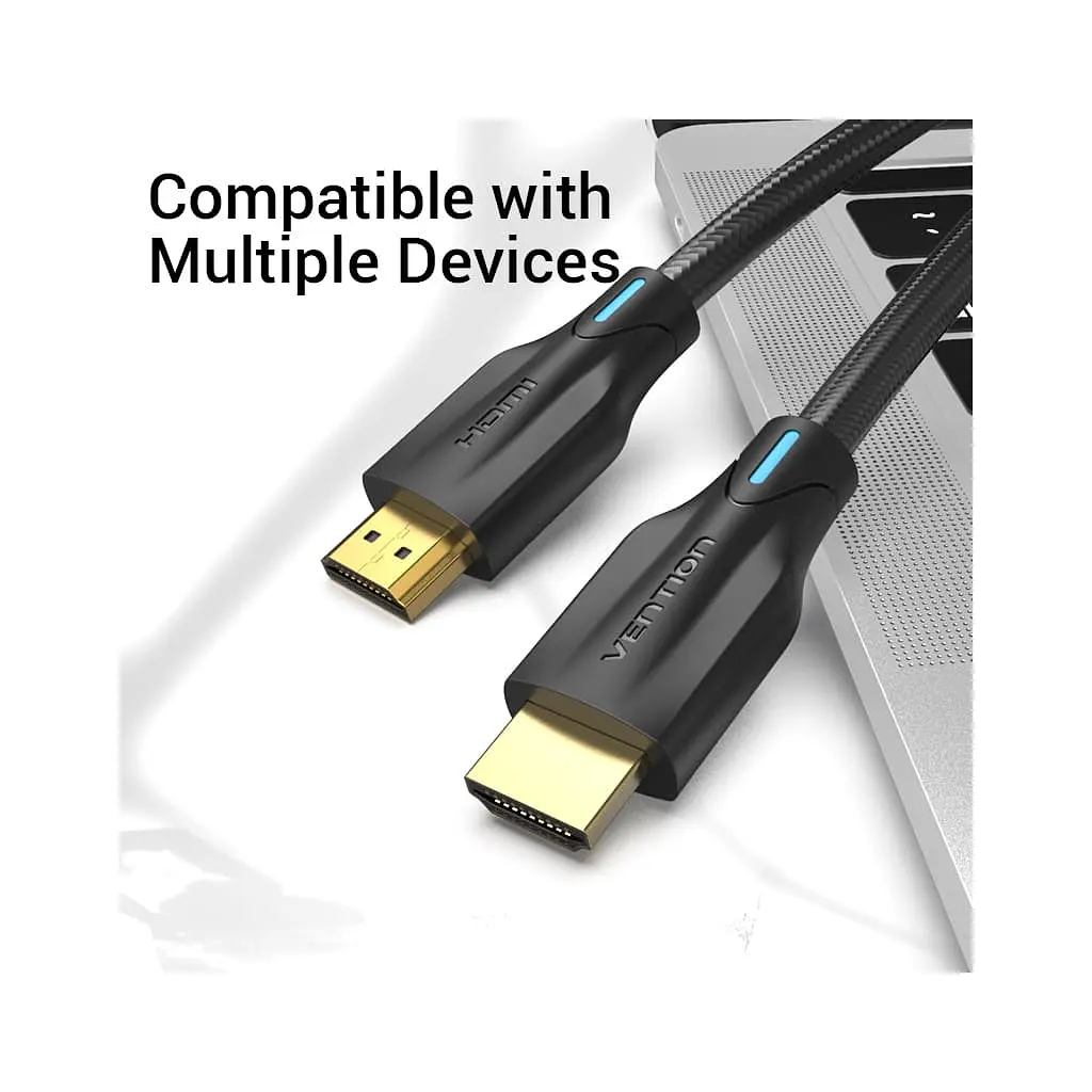 Кабель мультимедійний HDMI M to HDMI M 1.0m 8K60Hz cotton braided black Vention (AAUBF) - фото 9
