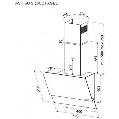 Похильна витяжка Pyramida ASH 60 S (800) XGBL - фото 9