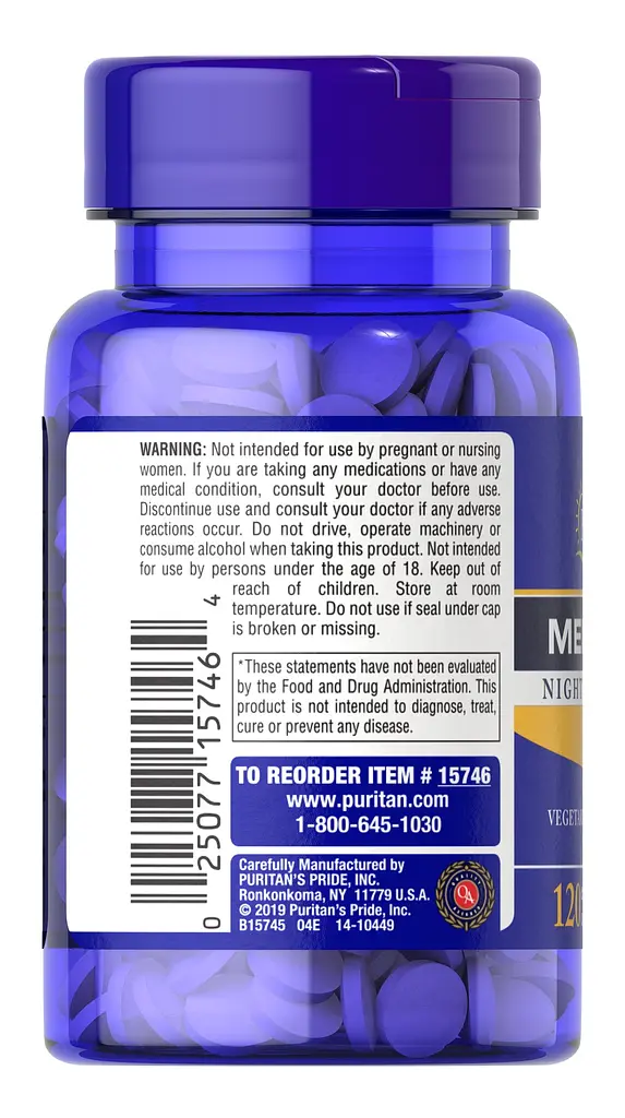 Мелатонін Puritan's Pride Melatonin 5 mg 120 таблеток - фото 3
