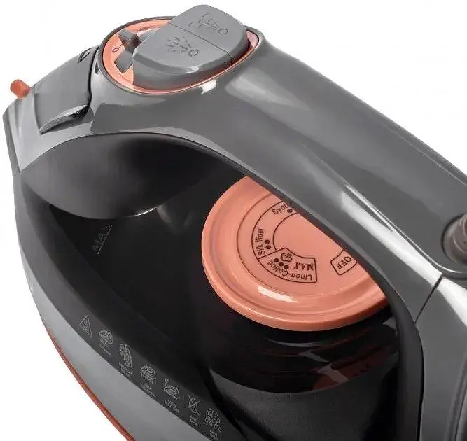 Гладильный утюг Rotex RIC41-C Ultra Glide Керамическое покрытие 2400Вт Резервуар 220мл Черный/Оранжевый - фото 7