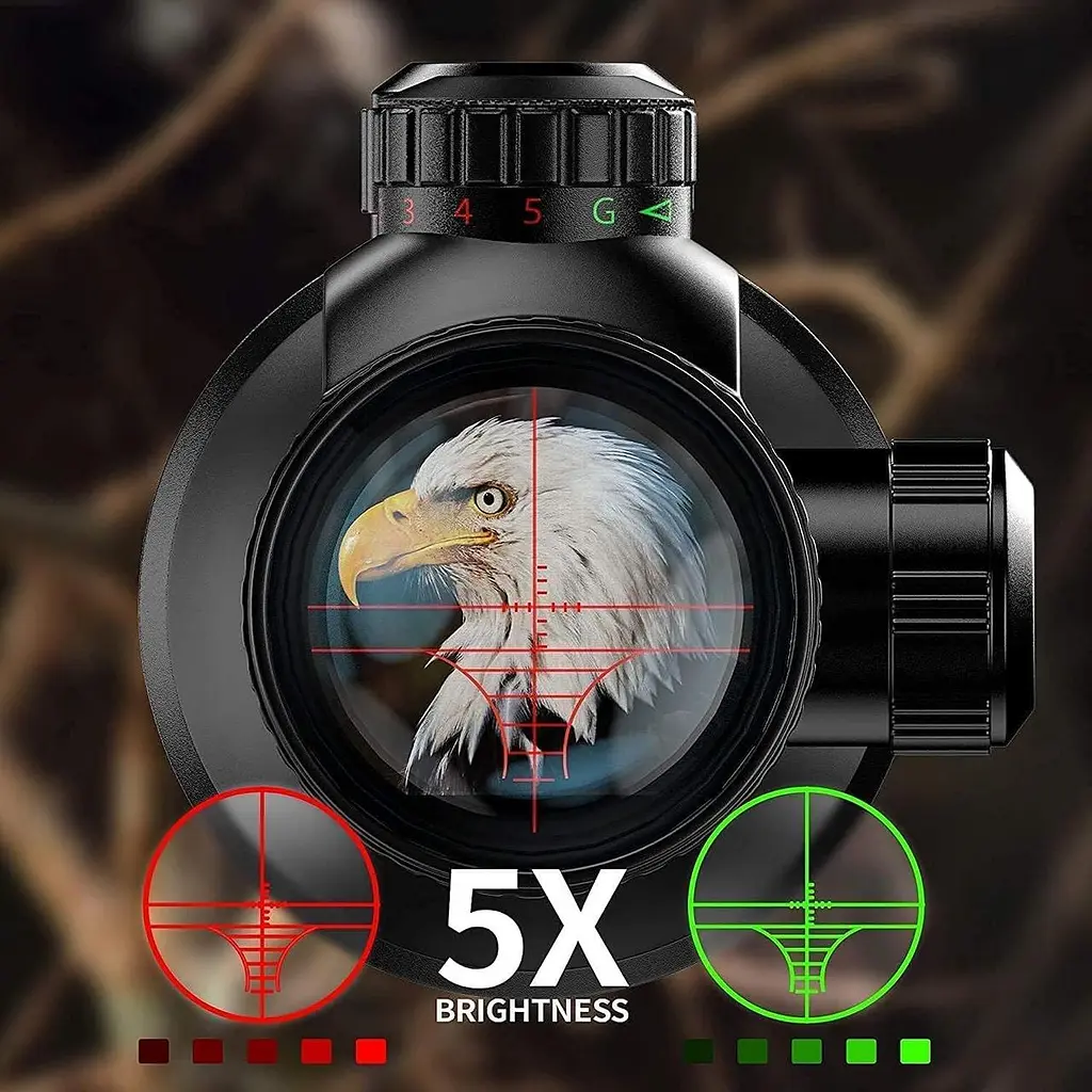 Прицел для винтовки Paike 3-9X40 с красным зеленым козырьком и откидной крышкой - фото 4