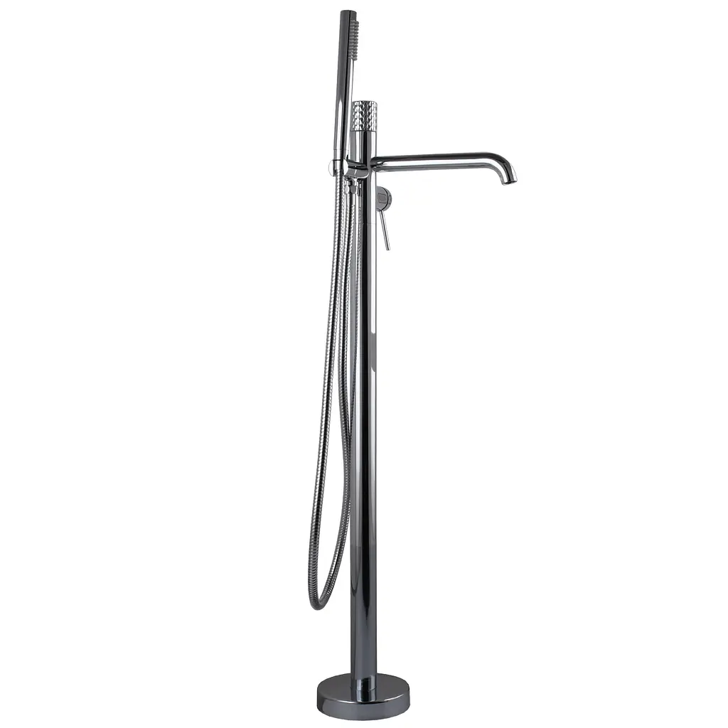 Змішувач для ванни TOPAZ LOFT TLF 32113R-H39-C підлоговий хромований для ретро хай-тек стилю з картриджем D35 - фото 4
