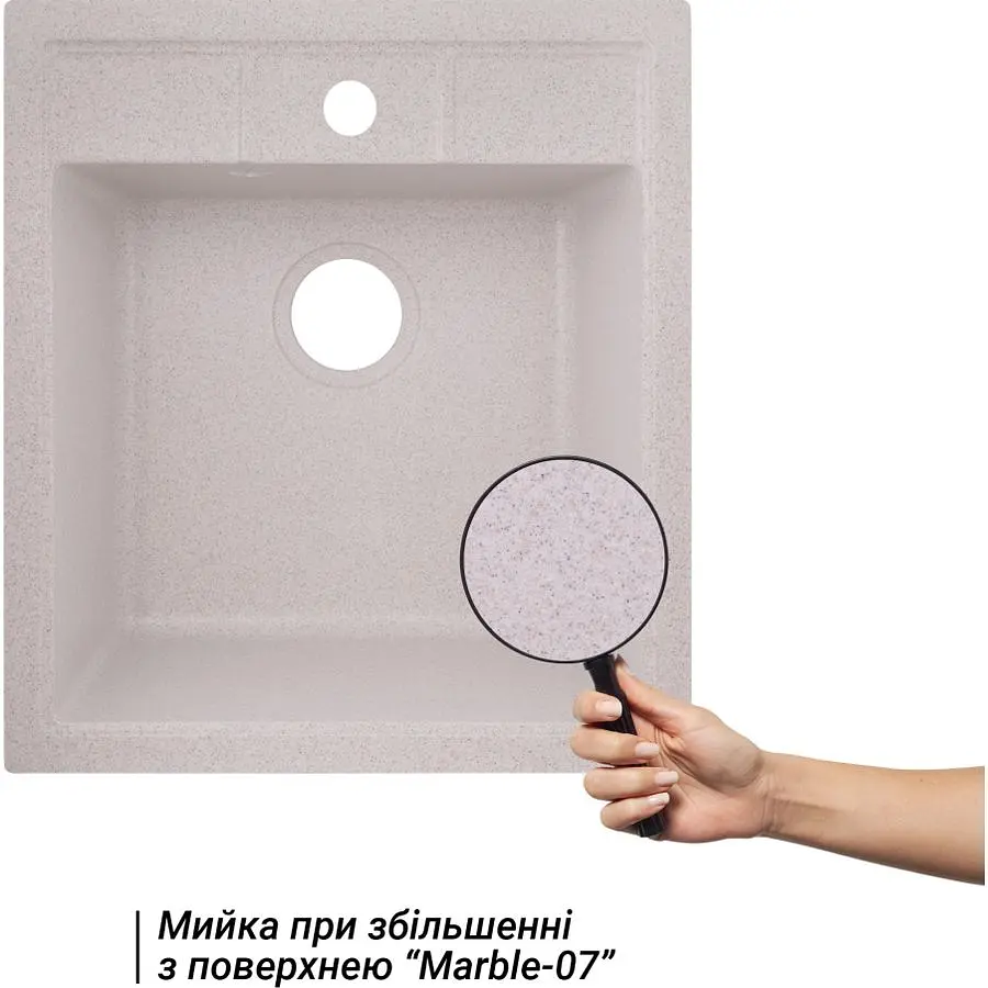 Кухонная мойка Lidz 460х515/200 MAR-07 песочная (LIDZMAR07460515200) - фото 6
