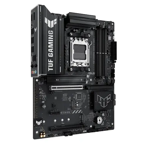 Материнская плата AM5 Asus TUF GAMING B850M-E WIFI, B850, 4xDDR5, Int.Video (CPU), 4xSATA3, 3xM.2, 1xPCI-E 5.0 x16, 1xPCI-E 4.0 x1, Realtek 7.1, Realtek 2.5Gb, WiFi 6E, Bluetooth 5.3, 6xUSB 3.2 / 4xUSB 2.0, HDMI/2xDP, MicroATX - фото 3
