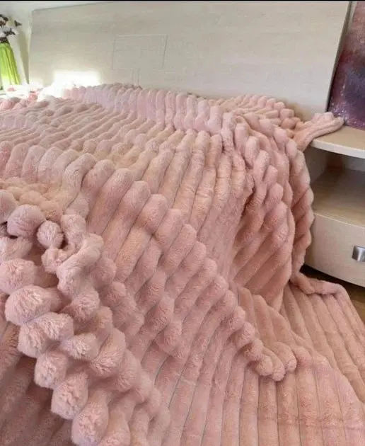 Плед полуторний Шарпей 150*200 см. Рожевий пудра Colorful Home - фото 3