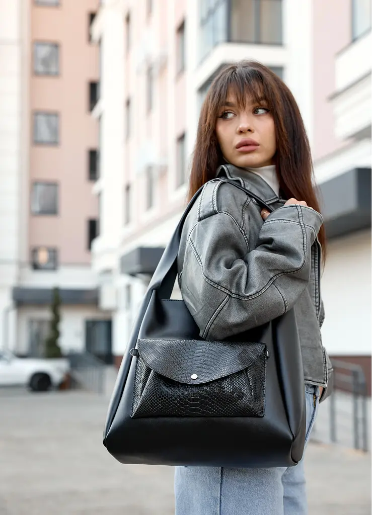 Сумка жіноча Sambag HOBO BLISS Чорна 34 х 31 х 12 см (53453070) - фото 6