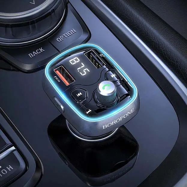 Автомобільний FM модулятор (трансмітер) Borofone Sunlight QC3.0 Дисплей Підсвічування (BC32) - фото 4