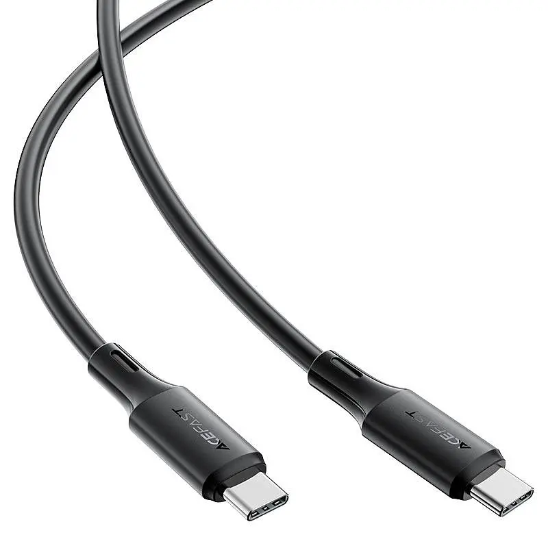 Кабель Acefast C17-03 USB-C to USB-C силиконовый зарядный кабель для передачи данных черный - фото 3