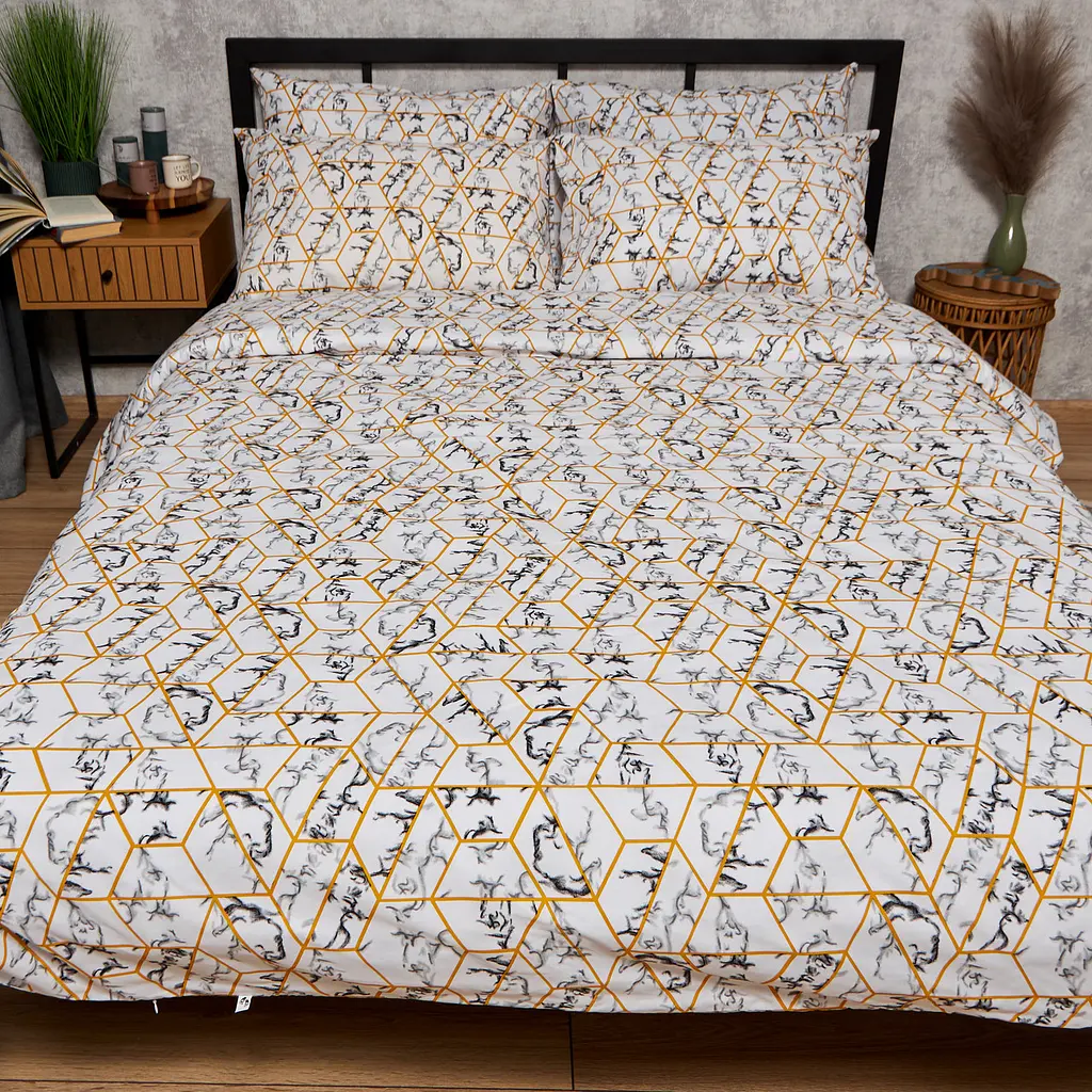 Комплект постільної білизни Moon&Star Бязь Gold Люкс Modern Marble євро 200х220 наволочки 4х50х70 - фото 2