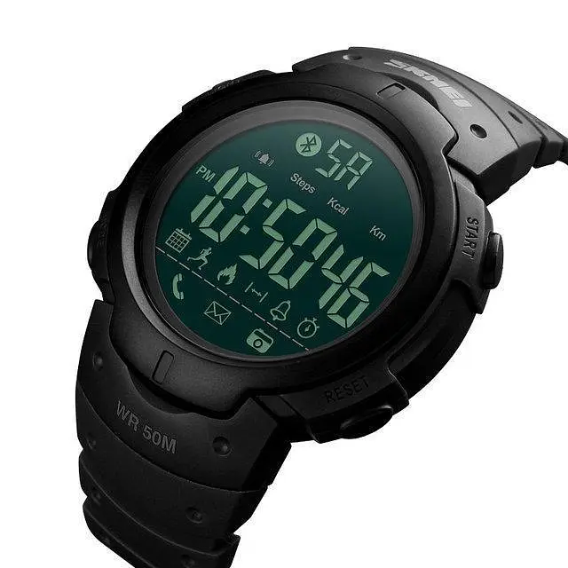 Спортивний смарт годинник Skmei 1301 Шагомер Bluetooth удароміцні Чорні - фото 4