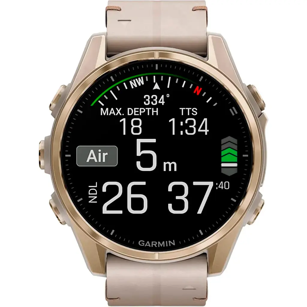 Смарт-часы Garmin Fenix 8 AMOLED Sapphire 43mm Soft Gold with Limestone Leather Band [010-02903-40] [115170] - фото 8