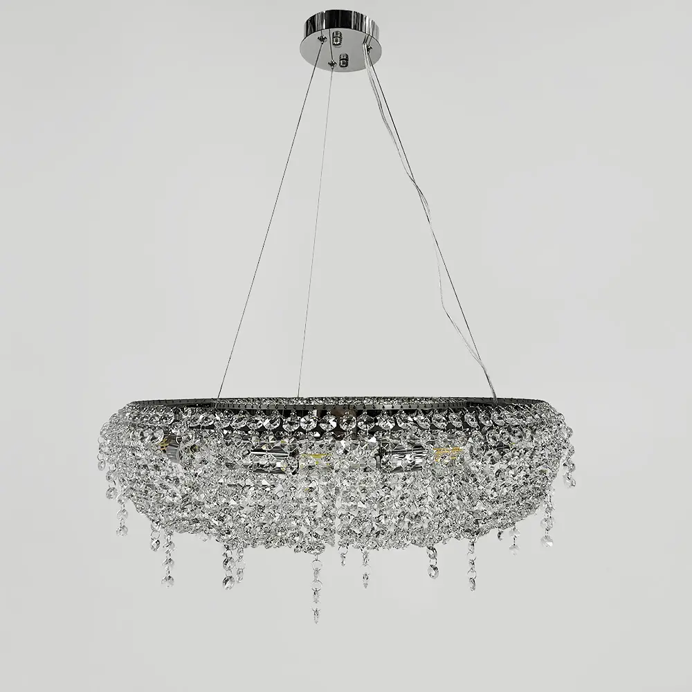 Роскошная хрустальная люстра в 2-х размерах Line.F Диаметр 80см - фото 8