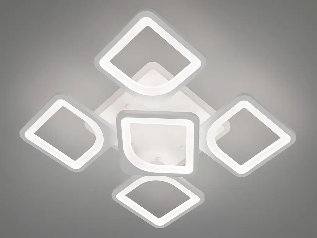 Люстра стельова LED Diasha S8060/4+1WH, 85W, 3200K-6500K, білий метал, сучасний стиль для дому - фото 4