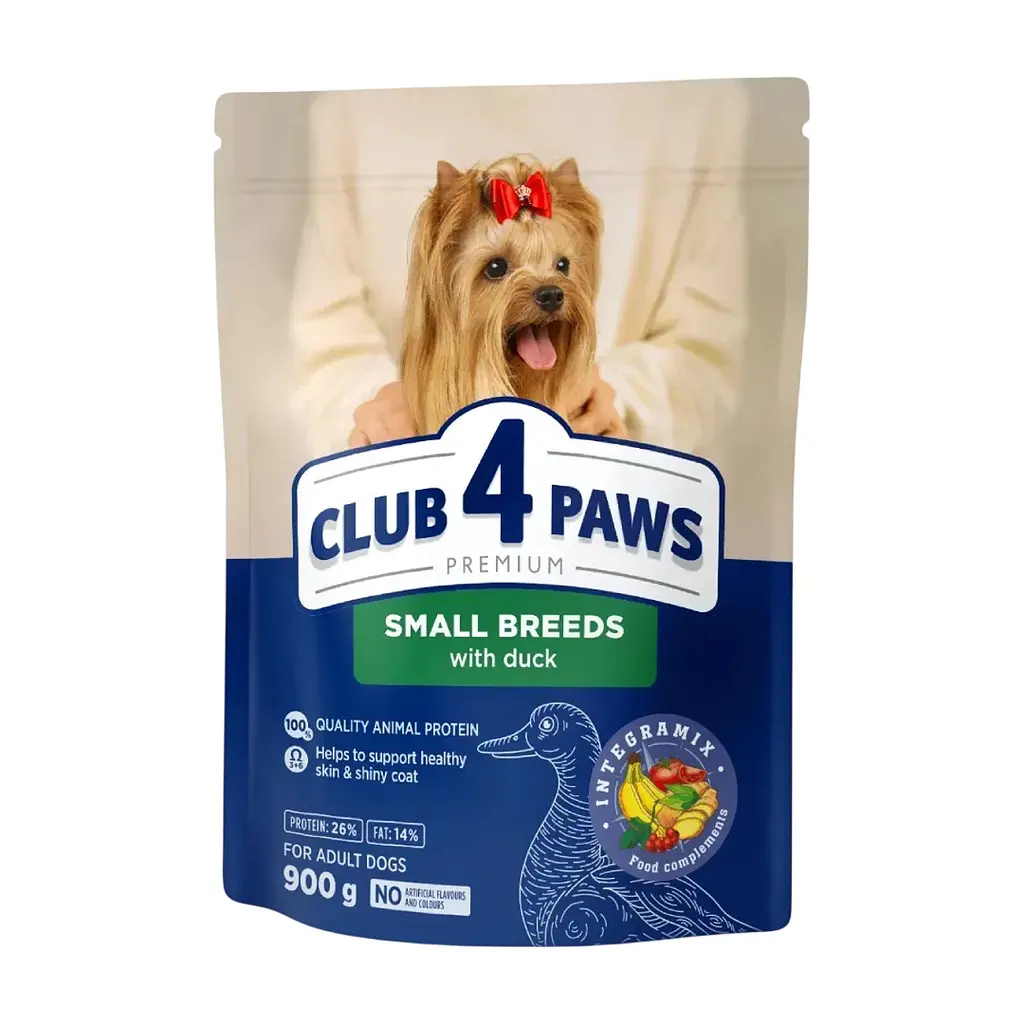 Сухий корм для собак Club 4 Paws Premium для малих порід з качкою 900 г (4820269143159)