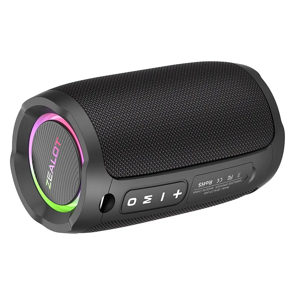 Портативна bluetooth колонка Zealot S49 з LED підсвічуванням чорний - фото 6
