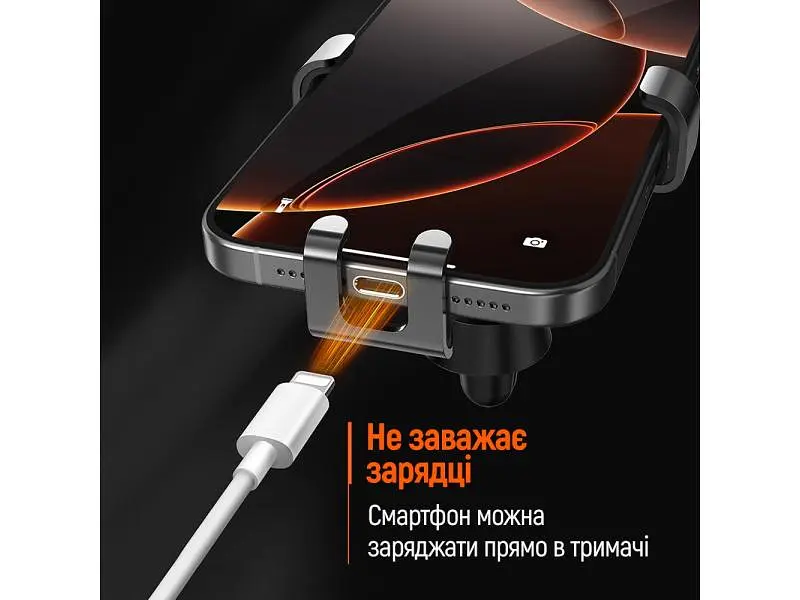 Автомобільний тримач для смартфона ColorWay Gravity Mechanical Car Mount Black (CW-CHG18-BK) - фото 12
