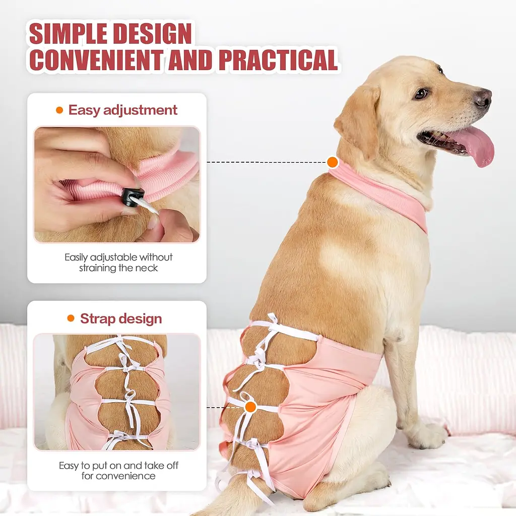 Дихаюча попона для собак Derby Breathable Pet Recovery Suit, Pink, S - фото 3