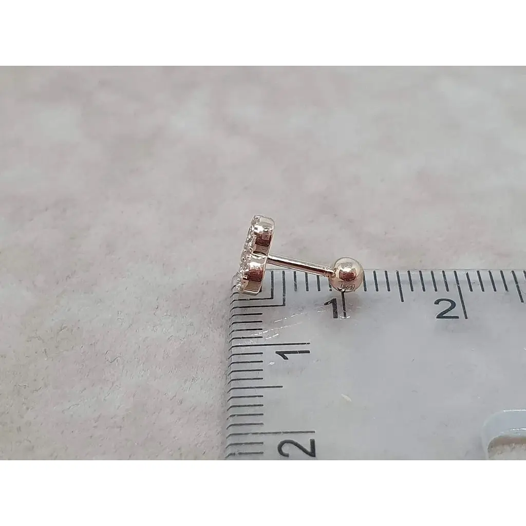 Золота сережка для пірсингу хелікса Ірій Сердечко з фіанітами. З40104ШТ - фото 5