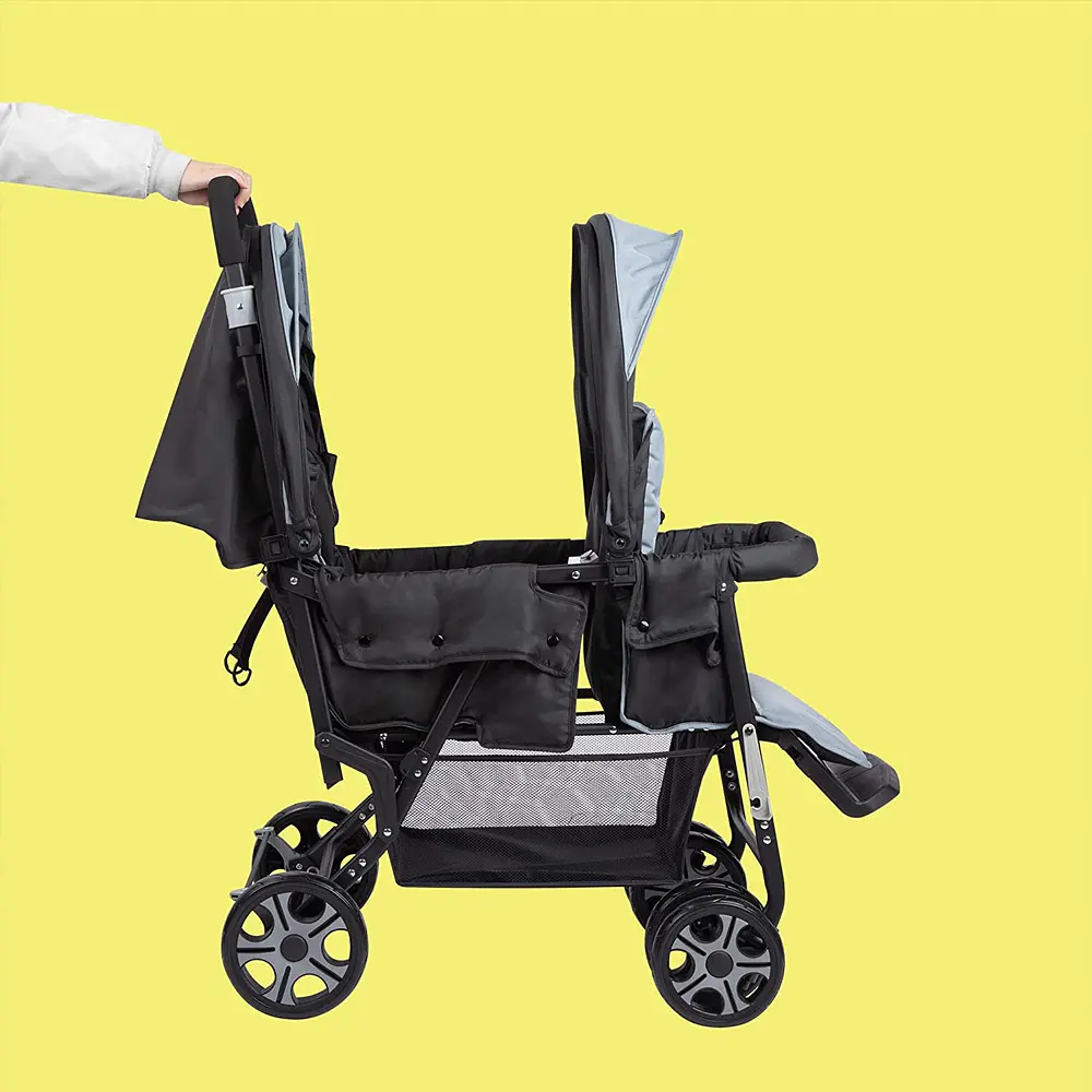 Прогулянкова коляска для двійні Bebe Confort Teamy, Shadow Block, чорна (1151060210) - фото 7