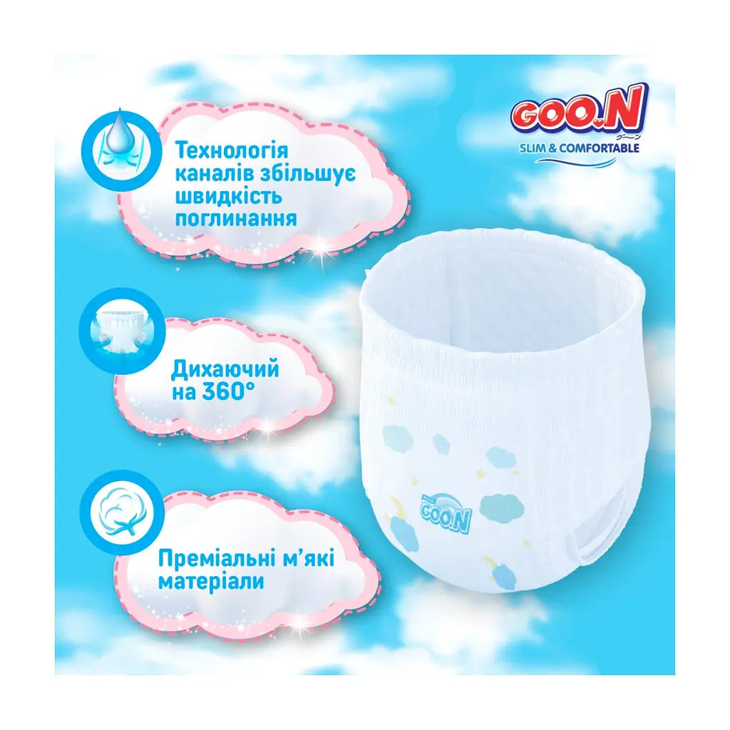 Підгузки GOO.N Slim & Comfortable Розмір 6 XXL 15-25 кг 36 шт (21001094) - фото 5