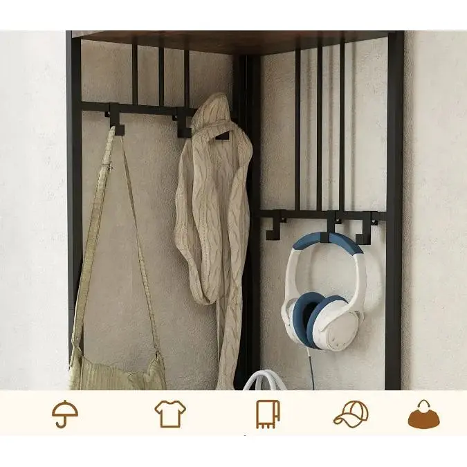 Вішалка для одягу Costway Richi кутова в стилі Loft - фото 6