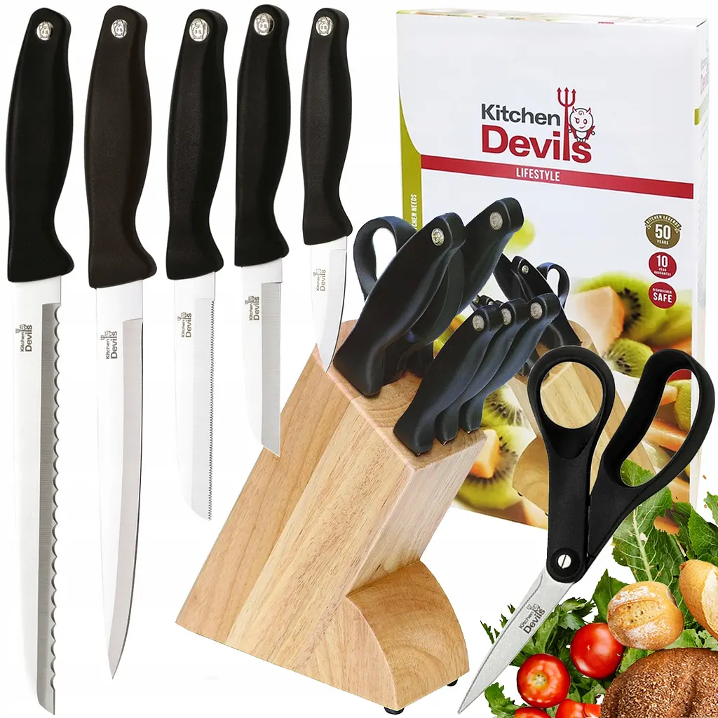 Набір ножів в дерев'яному блоці FISKARS Kitchen Devil (1000773) - фото 2