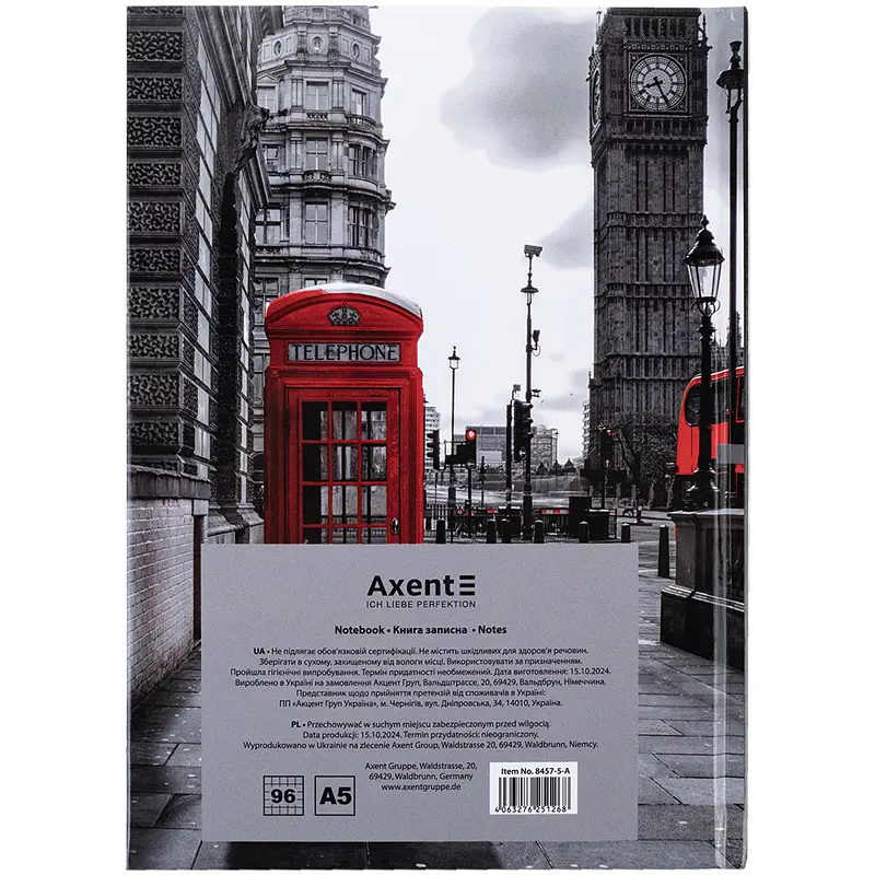 Книга записна Axent R&B Telephone А5 в клітинку 96 аркушів (8457-5-A) - фото 4