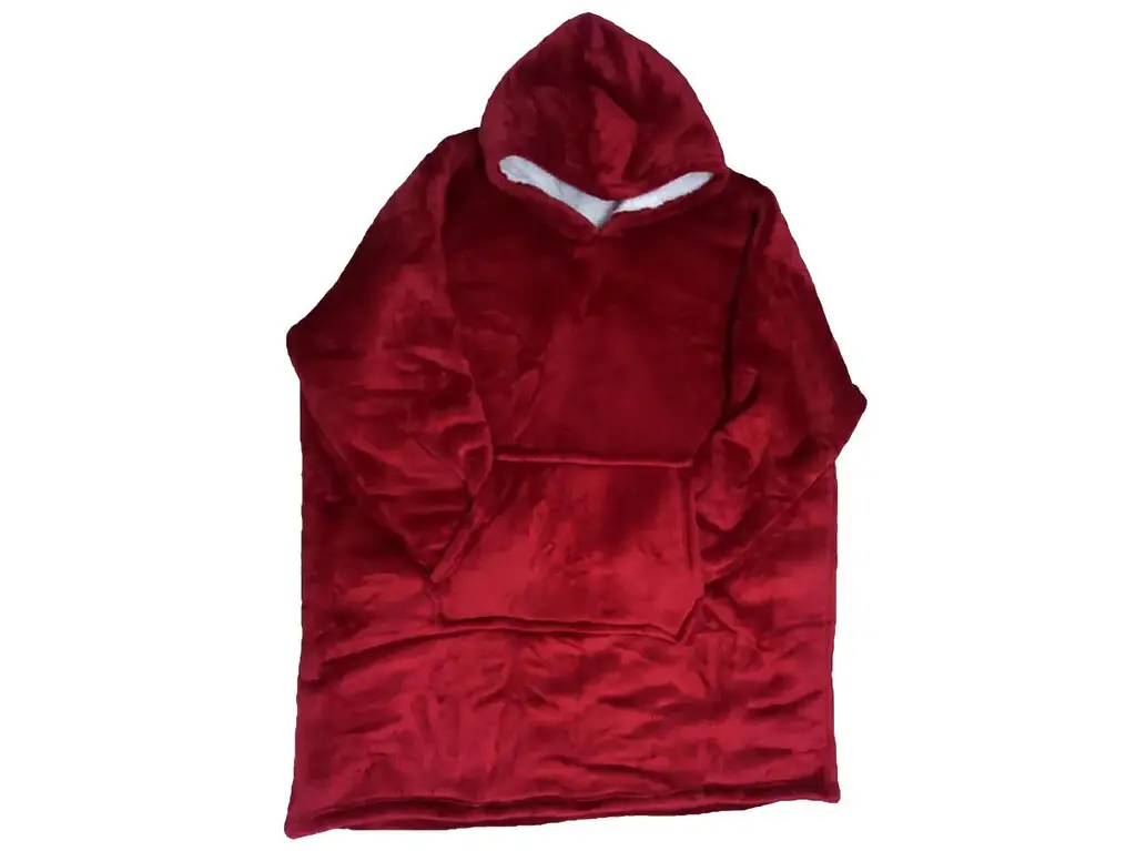 Толстовка-плед з капюшоном Huggle Hoodie двостороння Червоний - фото 6