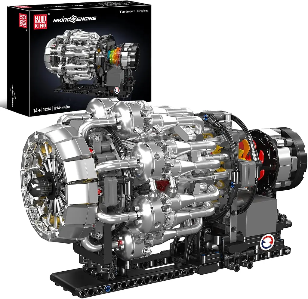 Конструктор двигун Mould King авіаційний турбореактивний Turbojet Engine Mechanical  моторозований дитячий мотор 1247 деталей - фото 2
