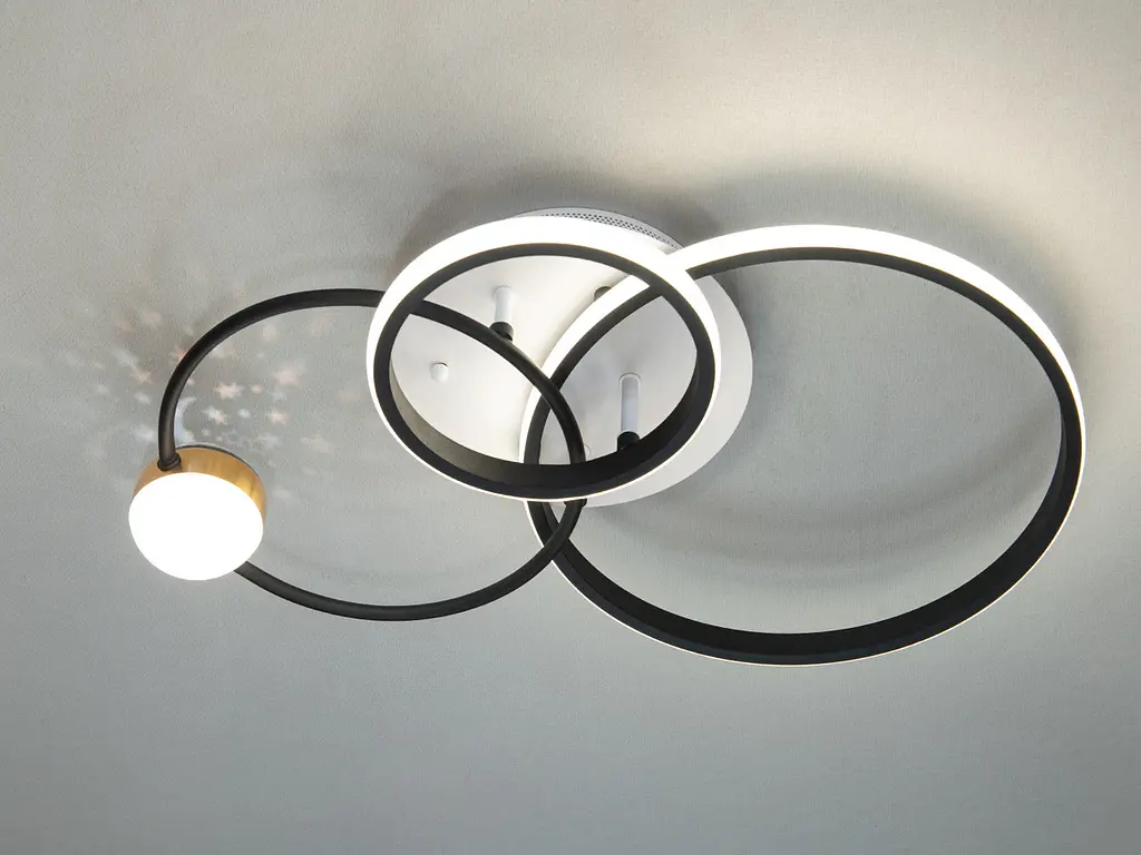 Люстра стельова LED Diasha MX2987-3S WH+BK, 45Вт, білий+чорний, сучасний стиль для вітальні, спальні, коридору - фото 3