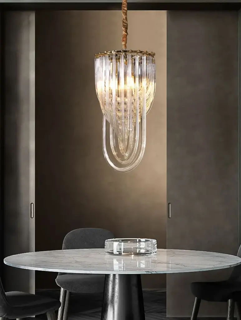 Подвесной светильник Flow Light в золотом каркасе Ø 30 см | Line F | Арт. SA36-300 - фото 16