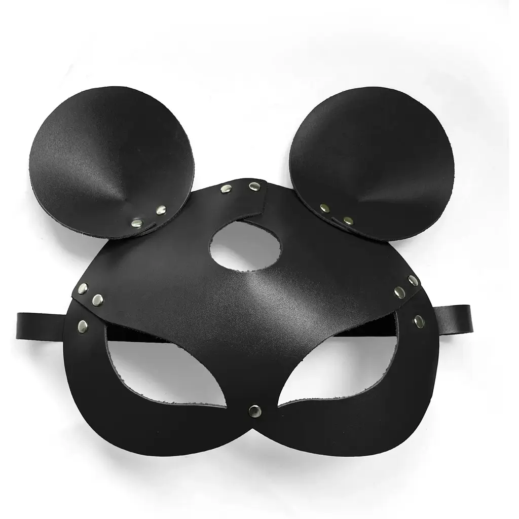 Шкіряна маска зайчика Art of Sex - Mouse Mask, колір Чорний - фото 3