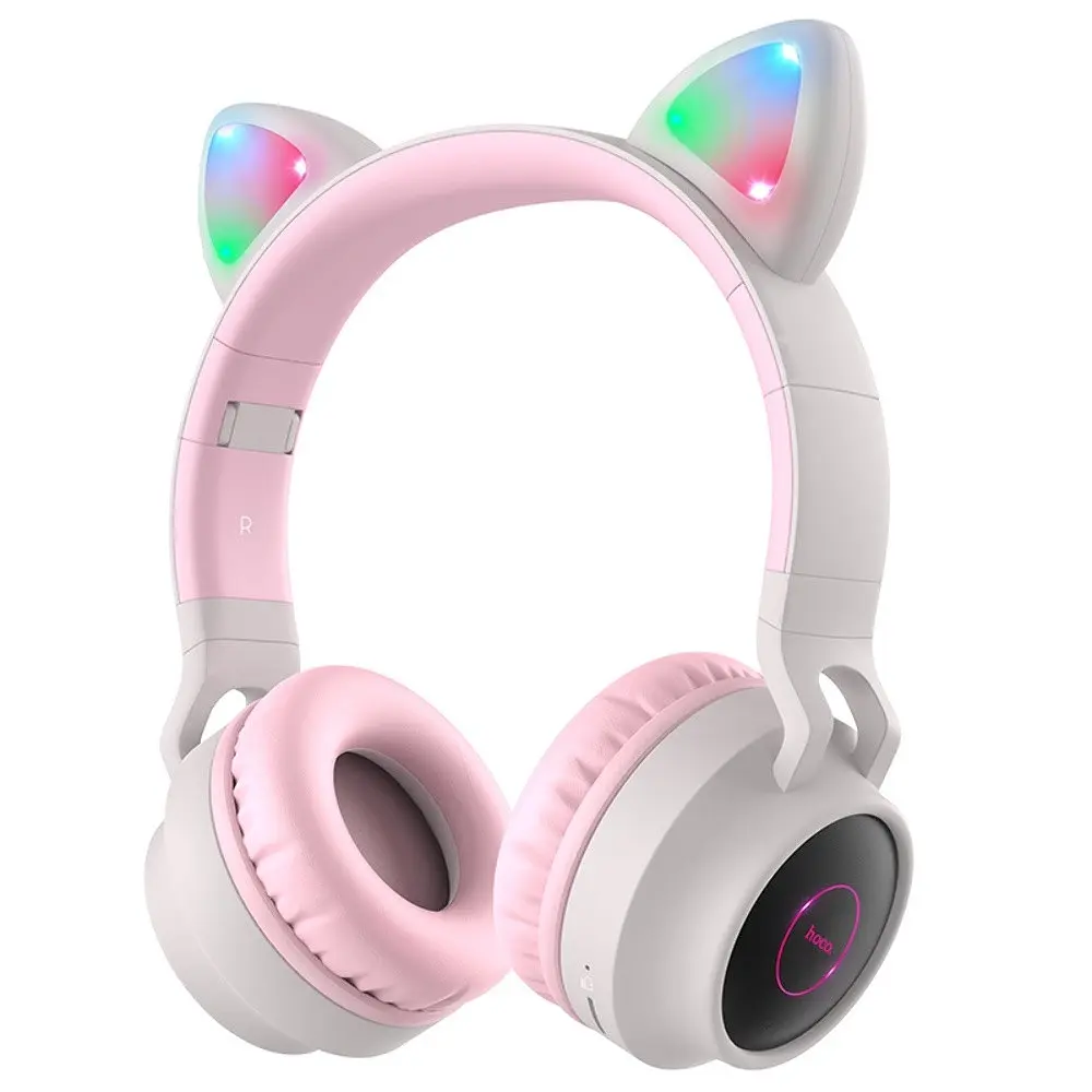 Навушники бездротові Hoco W27 Cat Ear накладні з вушками та LED підсвічуванням - фото 4